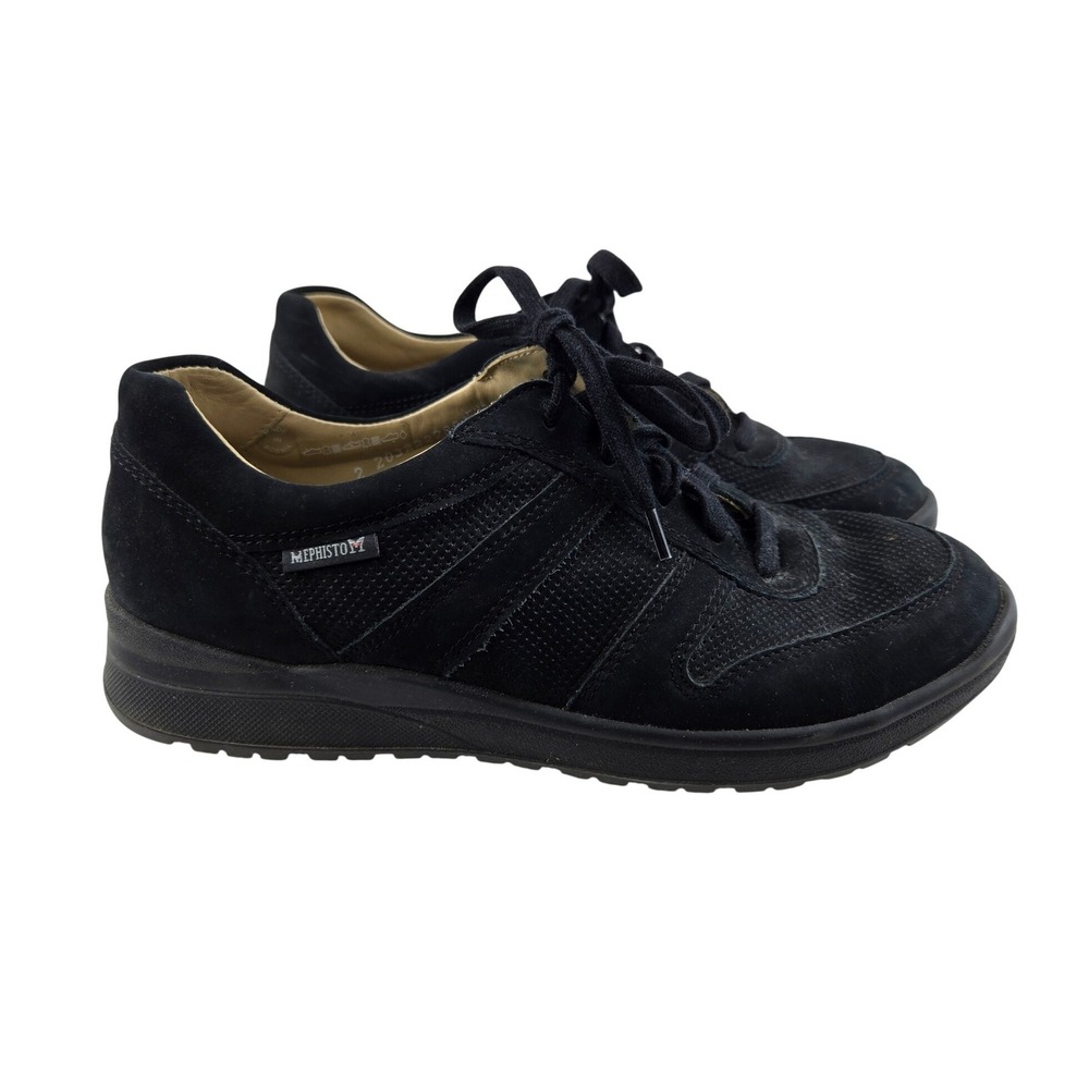Mephisto Rebeca Perf Black Nubuck Leather Walking Shoes Womens 8.5 US 6 EUR